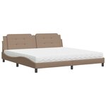 vidaXL Lit avec matelas Zadar cappuccino 200x200 cm similicuir