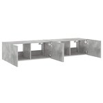 vidaXL Meubles TV muraux et lumières LED 2Pièces gris béton 80x35x31 cm