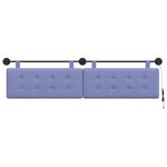vidaXL Tête de lit suspendue Avec lumière LED Bleu denim Tissu