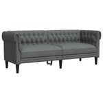 vidaXL Canapé Chesterfield Gris foncé 201.5 x 74.5 x 74.5 cm tissu