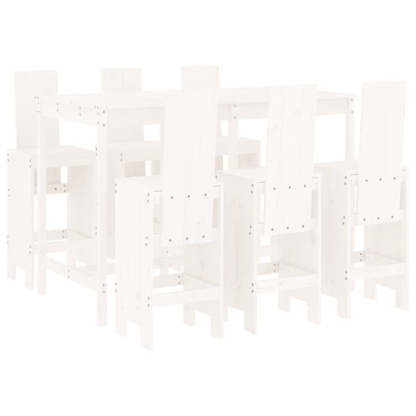 vidaXL Ensemble de bar de jardin 7 Pièces blanc bois de pin massif