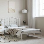 vidaXL Cadre de lit métal sans matelas et tête de lit blanc 100x200 cm