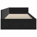 vidaXL Cadre de lit d'angle avec tête de lit Noir 90 cm x 200 cm
