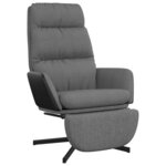 vidaXL Chaise de relaxation avec repose-pied Gris clair Tissu