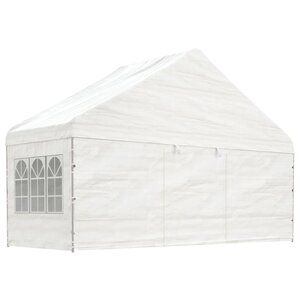 vidaXL Belvédère avec toit blanc 5 88x2 23x3 75 m polyéthylène