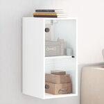 vidaXL Armoire murale avec portes en verre blanc 35x37x68 5 cm