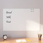 vidaXL Tableau noir magnétique mural blanc 100x60 cm verre trempé