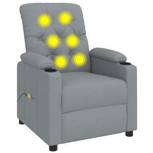 vidaXL Fauteuil de massage Gris clair Tissu