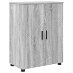vidaXL Cabinet de salle de bain avec porte Sonoma gris 60 x 35 x 80 cm