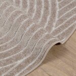 vidaXL Tapis de surface Rond HUARTE Beige Ø 160 CM Polyester