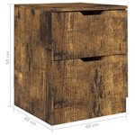 vidaXL Tables de chevet 2 Pièces chêne fumé 40x40x50 cm bois d'ingénierie