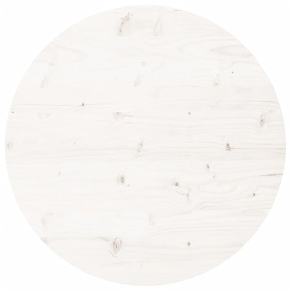 vidaXL Dessus de table rond blanc Ø90x3 cm bois de pin massif