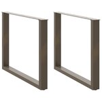 vidaXL Pieds de table à manger en forme de U  2 pièces  acier naturel  100 x (72-73) cm