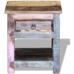 vidaXL Table d'appoint 1 tiroir Bois de récupération massif 43x33x51cm