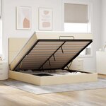 VidaXL Cadre de lit ottoman avec matelas crème 160x200 cm tissu