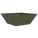 vidaXL Pot de jardin en forme de bol 5 Pièces Vert olive 40 x 40 x 15 cm