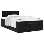 vidaXL Cadre de lit ottoman avec matelas noir 120x200 cm velours