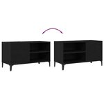 vidaXL Meuble à vinyles Chêne noir 84 5 x 38 x 48 cm Bois d'ingénierie