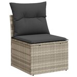 vidaXL Salon de jardin 6 Pièces avec coussins gris clair résine tressée