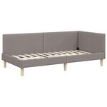 vidaXL Cadre de lit d'angle Taupe 90 cm x 200 cm tissu