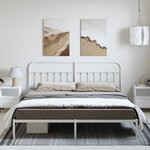 vidaXL Cadre de lit métal sans matelas et tête de lit blanc 193x203 cm