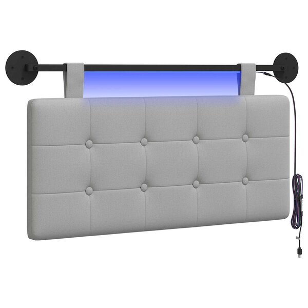 vidaXL Tête de lit suspendue Gris nuage Tissu