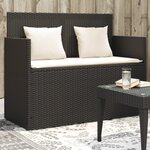 vidaXL Banc de jardin avec coussins noir résine tressée