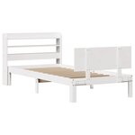 vidaXL Cadre de lit avec tête de lit sans matelas blanc 90x190 cm