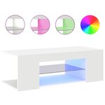 vidaXL Meuble TV avec lumières LED Blanc 90x39x30 cm