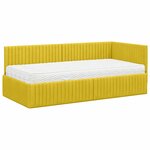 vidaXL Cadre de lit d'angle avec matelas 2 pc Jaune 90 x 190 cm