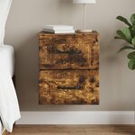 vidaXL Cabinet de chevet mural Chêne fumé 34 5 x 33 x 40 cm
