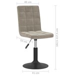 vidaXL Chaises pivotantes à manger lot de 2 gris clair velours