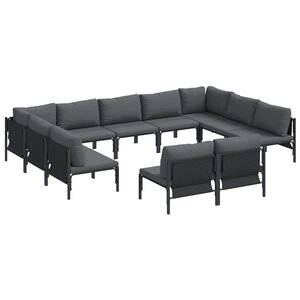 vidaXL Ensemble de canapé de jardin Anthracite Acier