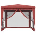 vidaXL Tente de fête avec 4 parois latérales en maille Rouge 3x3m PEHD