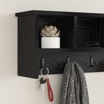 vidaXL Porte-manteau mural avec étagère Chêne noir 75 x 16 x 26 cm