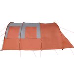 vidaXL Tente de camping tunnel 4 personnes gris et orange imperméable