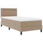 vidaXL Lit à ressorts avec matelas Cappuccino  100 x 200 cm  simili cuir