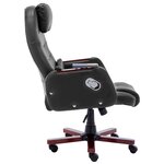 vidaXL Chaise de bureau de massage Noir Similicuir