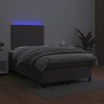 vidaXL Sommier à lattes de lit matelas LED gris 120x190 cm similicuir