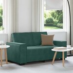 vidaXL Canapé à 2 places Vert foncé 120 cm Velours