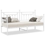 vidaXL Cadre de lit daybed Blanc 75x190 cm en Acier