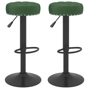 vidaXL Tabourets de bar lot de 2 vert foncé velours