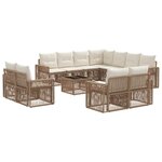 vidaXL Ensemble de canapé de jardin 12 Pièces Beige et blanc crème