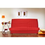Banquette clic-clac 3 places 192 x 95 cm tissu rouge