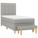 vidaXL Sommier à lattes de lit et matelas Gris clair 90x190 cm Tissu