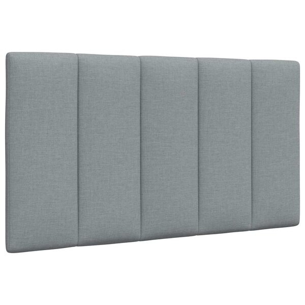 vidaXL Coussin de tête de lit gris clair 80 cm tissu