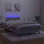 vidaXL Sommier à lattes de lit avec matelas LED gris clair 120x190 cm