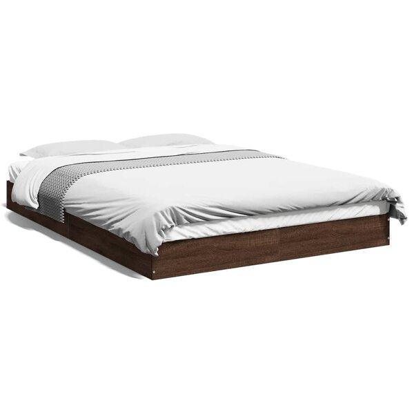 vidaXL Cadre de lit sans matelas chêne marron 140x200 cm