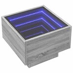 vidaXL Table de chevet avec LED infini sonoma gris 40x40x30 cm