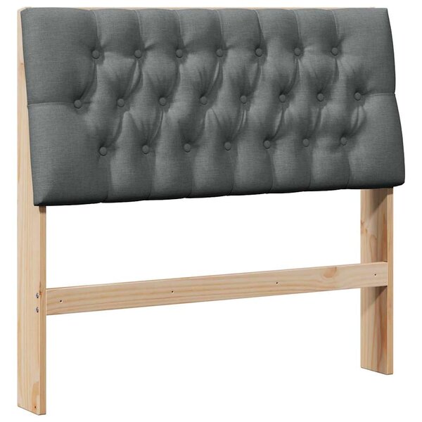 vidaXL Tête de lit capitonnée Gris foncé 100 cm Pin massif